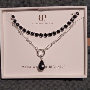 FREE OG W/purchase - Layered Necklace with Black Stone Pendant